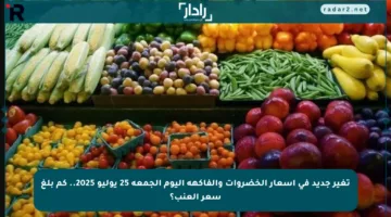 تغير جديد في أسعار الخضروات والفاكهة اليوم الجمعة 25 يوليو 2025.. كم بلغ سعر العنب؟